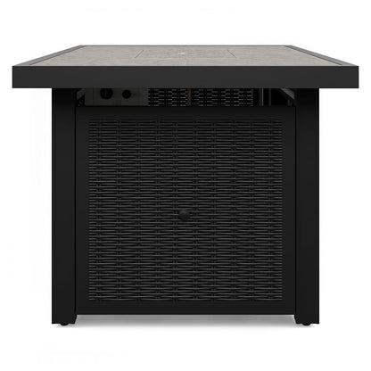 Beachcroft - Rectangular Fire Pit Table - Black / Light Gray