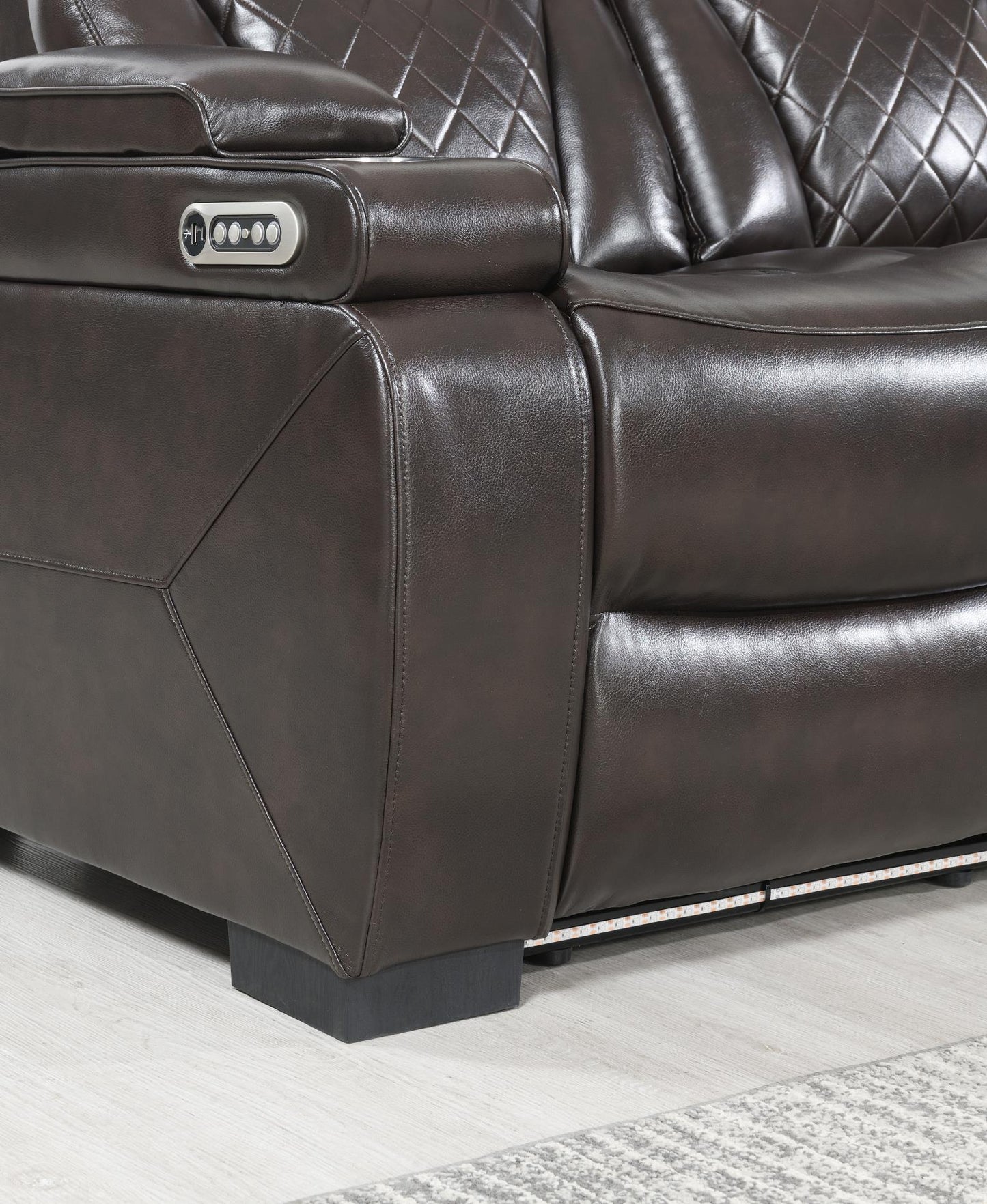 U104 - Power Reclining Loveseat - Dark Brown