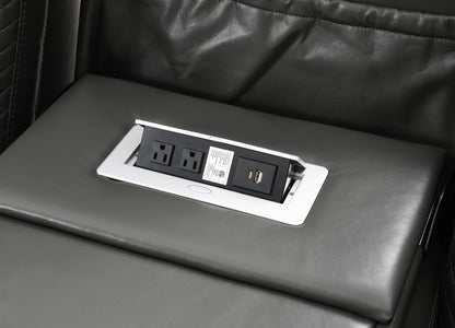 U93 - LED Power Reclining With Power Headrest, Bluetooth Speaker, And Drop Down Table Loveseat - Dark Gray