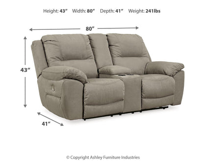 Next-Gen Gaucho - DBL REC PWR Loveseat w/Console - Putty