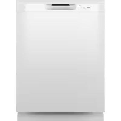 Lavavajillas empotrado GE Dry Boost de 24 pulgadas con control frontal (blanco), nivel de ruido estándar de 60 decibeles