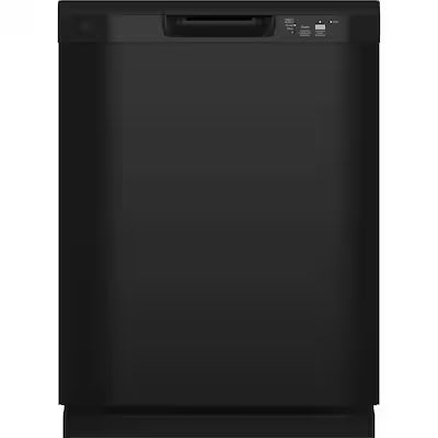 Lavavajillas empotrado GE Dry Boost de 24 pulgadas con control frontal (negro), nivel de sonido estándar de 60 decibeles