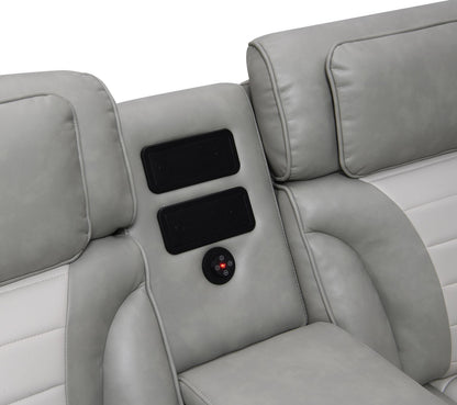 U58 - Power 3 Piece Sectional With Bluetooth Speaker And Wireless Charger - Gray