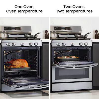 30 in. 5-Burner Element Smart Freestanding Double Oven Electric Range in Stainless Steel with Flex Duo