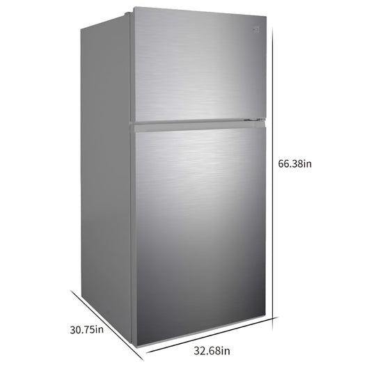 20.4 cu. ft. Top Freezer Refrigerator w/ Icemaker, 33" Wide Stainless Steel w/Fingerprint Resistance