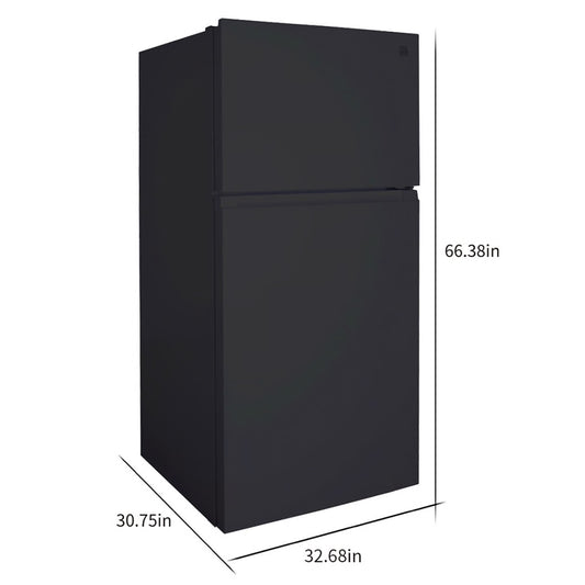 20.4 cu. ft. Top Freezer Refrigerator w/ Icemaker, 33" Wide Black