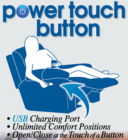 Wembley - Italian Leather Match Power Lay Flat Reclining Sofa With Power Adjustable Headrest - Chocolate