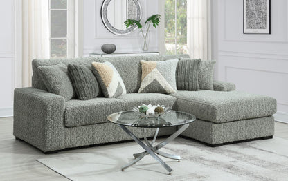 U282 - 6 Piece Setional With Right Chaise (1 LAF + 1 Wedge + 2 Armless Chair + 1 Console + 1 RAF Chaise) - Gray