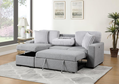 U390 - Sofa Chaise Sectional - Gray