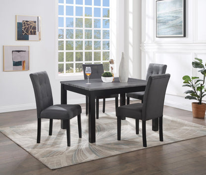 D200 - 5 Piece Dining Room Set (Dining Table, 4 Chairs) - Gray