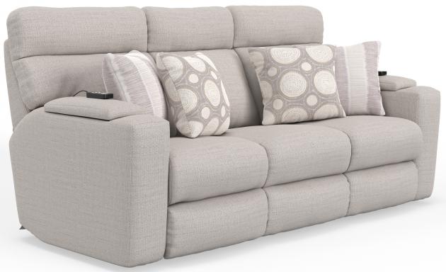 Sanctuary Power Headrest Reclining Sofa w/Drop Down Table/C3 Heat/Massage