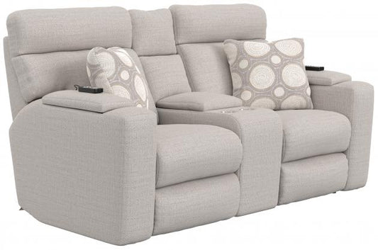 Sanctuary Power Headrest Reclining Console Loveseat w/CR3 Heat/Mass