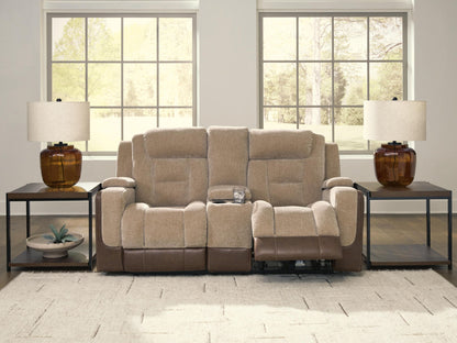 Mixed Motion - Power Reclining Loveseat With Console / Adjustable Headrest - Brownstone