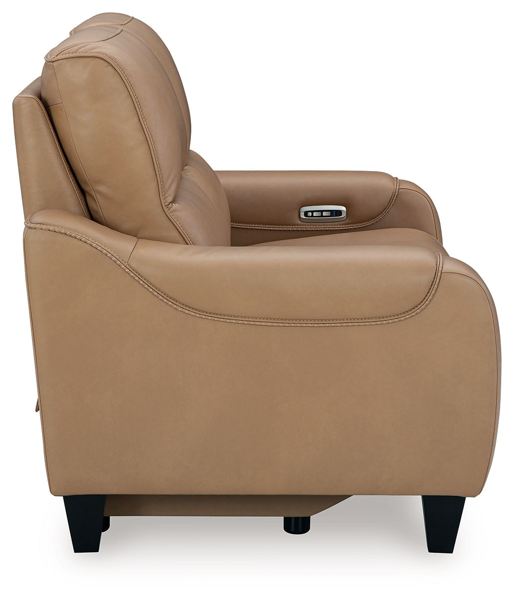 Mosswell - Power Reclining Loveseat With Adj Headrest - Toffee