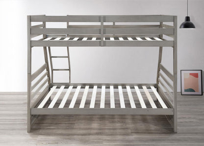 S090 - Twin / Full Bunk Bed - Light Gray