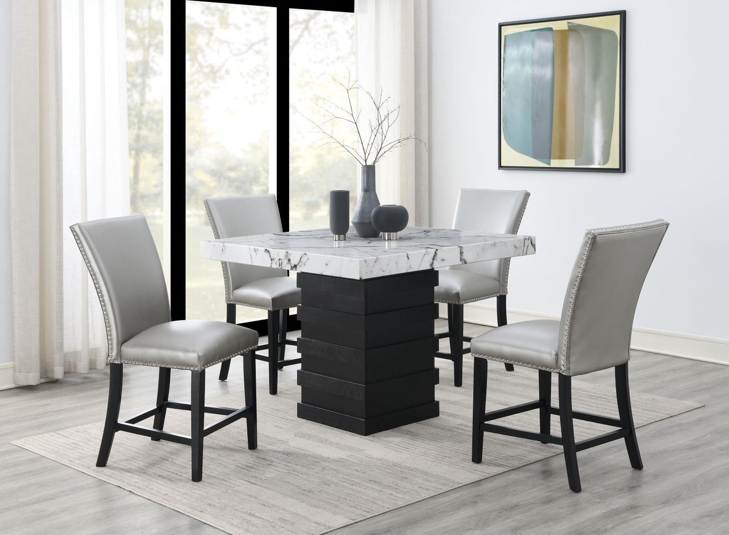 D138 - Counter Height Table - White / Black