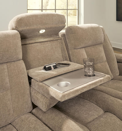 Mixed Motion - Power Reclining Sofa With Adjustable Headrest - Brownstone