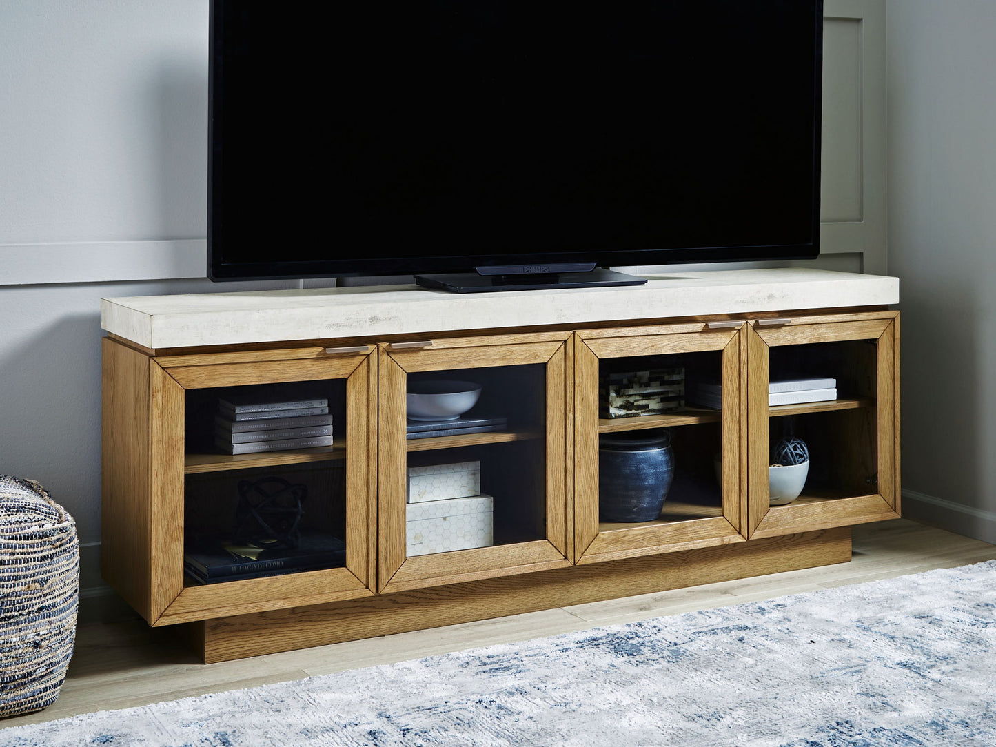Adanworth - Accent Cabinet - Light Brown / Gray