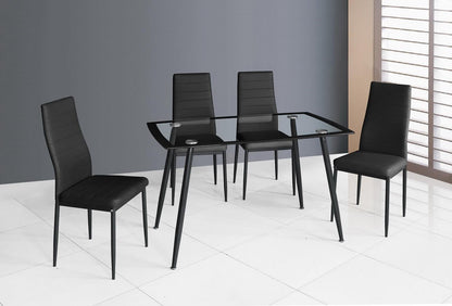 D340 - 5 Piece Dining Room Set (Table, 4 Chairs) - Black