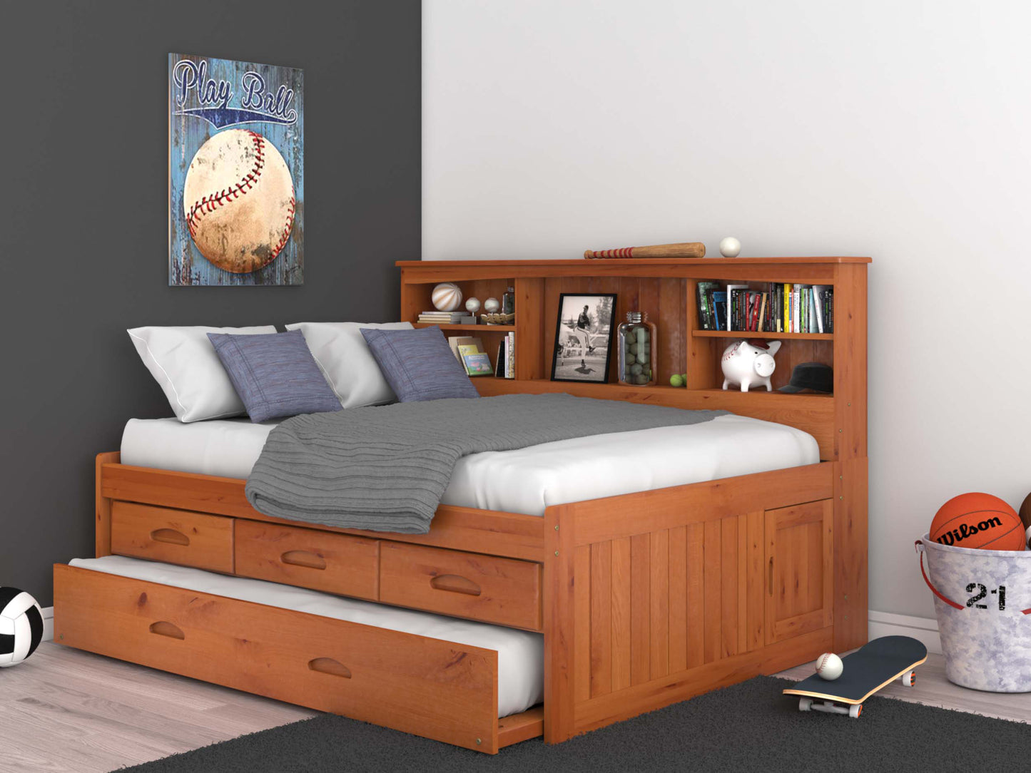Bookcase Daybed in Honey