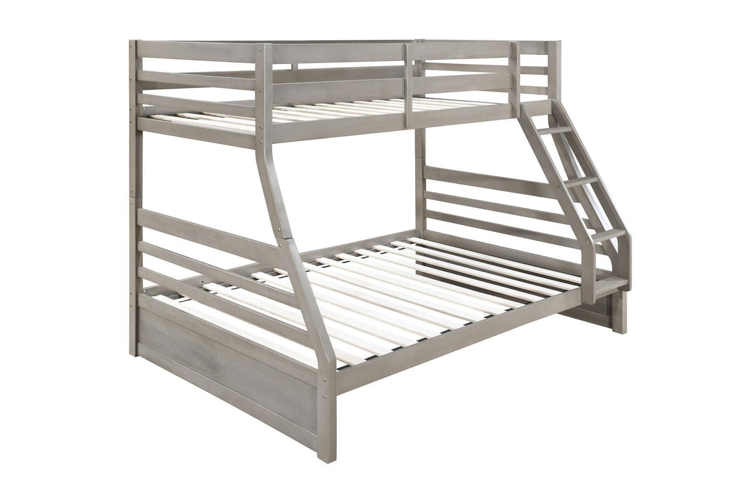 S090 - Twin / Full Bunk Bed - Light Gray