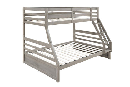 S090 - Twin / Full Bunk Bed - Light Gray