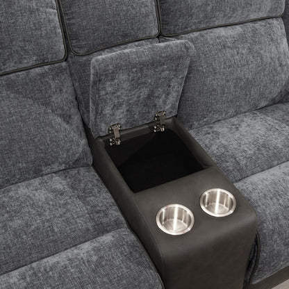 U177 - Motion Loveseat - Charcoal Gray
