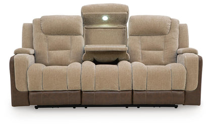 Mixed Motion - Power Reclining Sofa With Adjustable Headrest - Brownstone