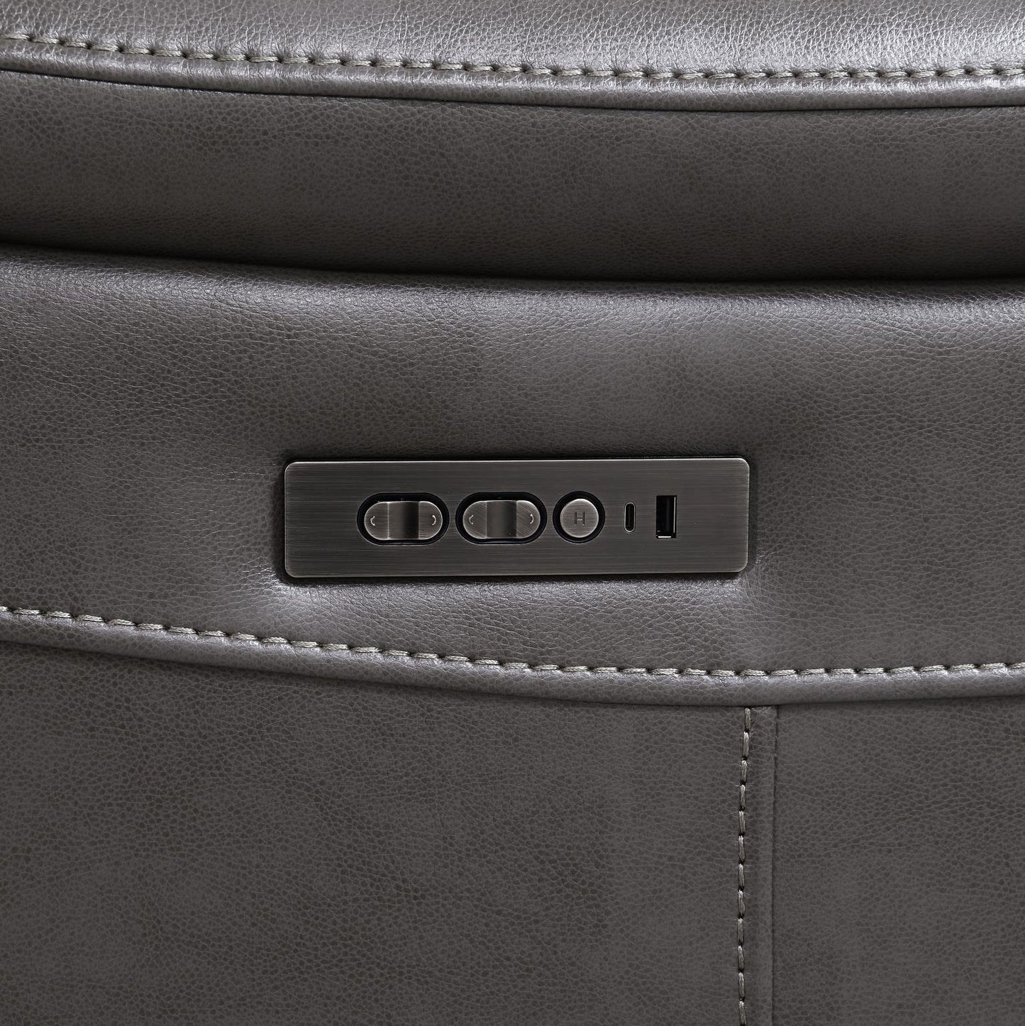 U108 - Reclining Loveseat (Gel Faux Leather) - Gray