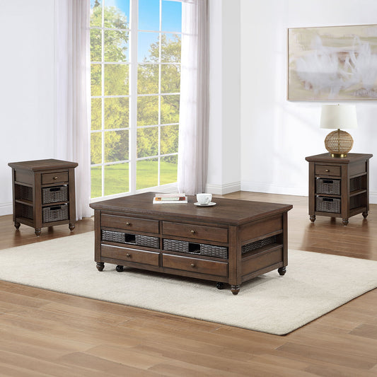 Oliver - 3 Piece Table Set - Brown