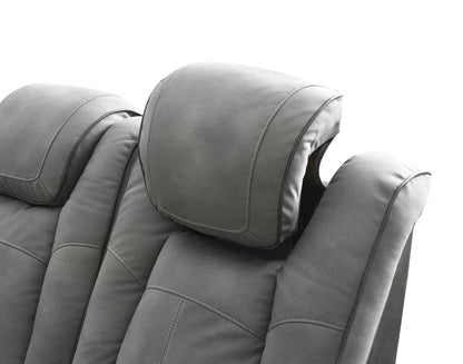 U77 - Power Reclining Sofa With Power Headrest, Reading Light, Magzine Pocket, Storage Arms / USB And Wireless Charger - Slate