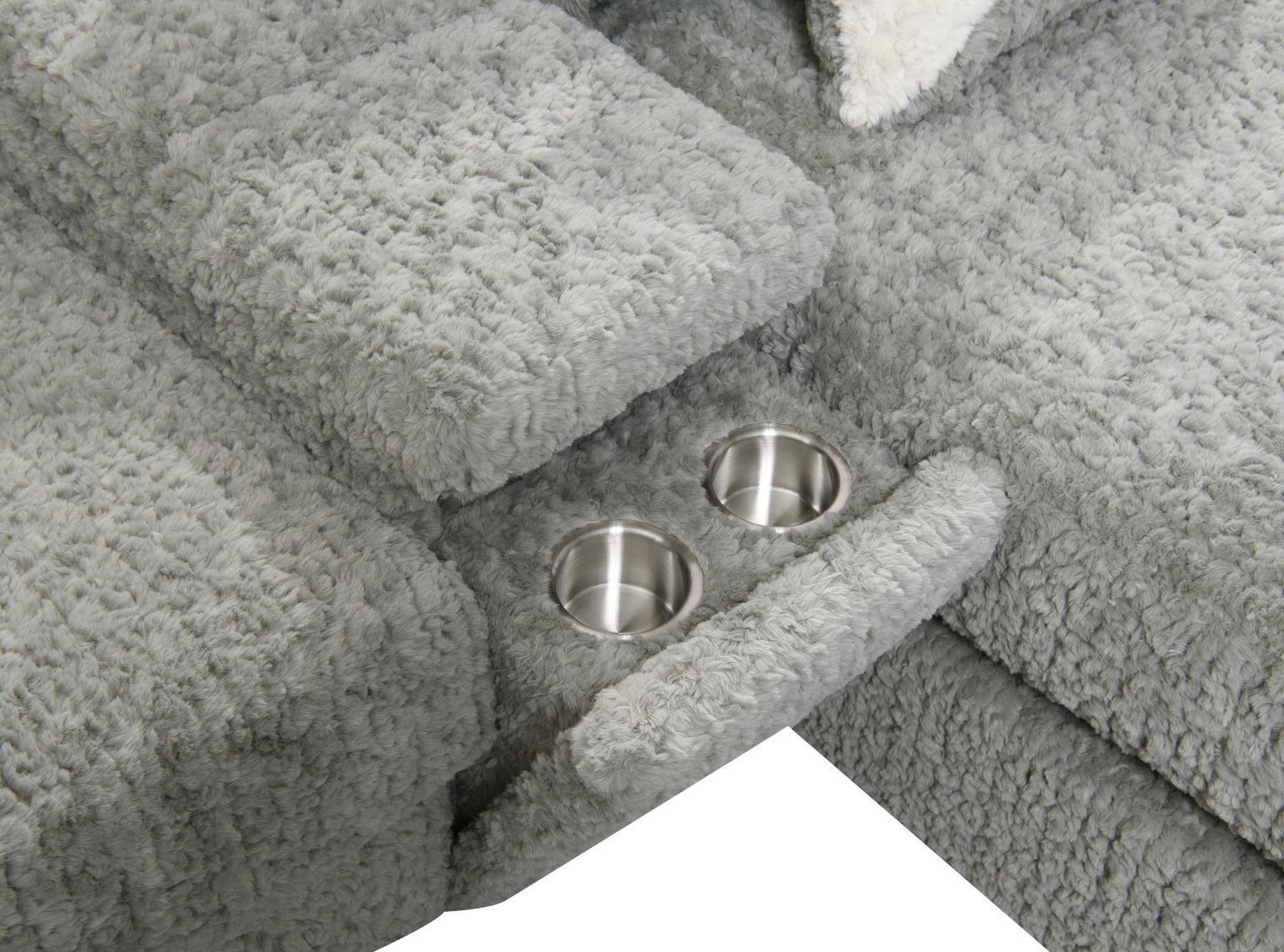 U282 - 6 Piece Setional With Right Chaise (1 LAF + 1 Wedge + 2 Armless Chair + 1 Console + 1 RAF Chaise) - Gray