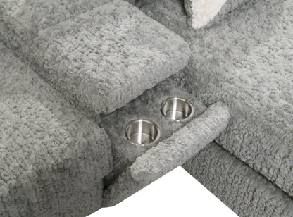 U282 - 6 Piece Setional With Right Chaise (1 LAF + 1 Wedge + 2 Armless Chair + 1 Console + 1 RAF Chaise) - Gray