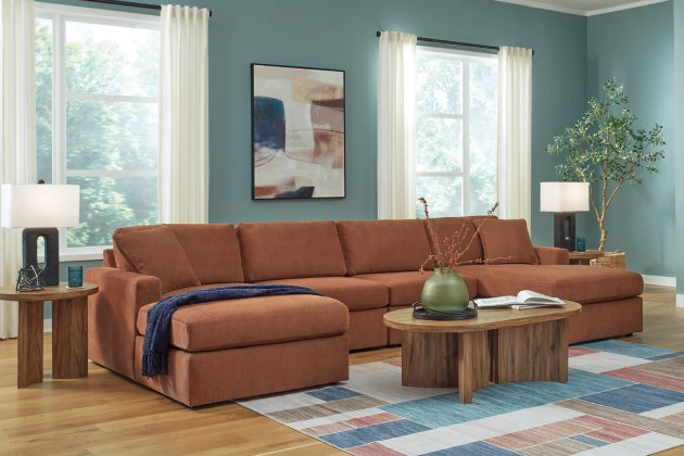 Modmax 4-Piece Modular Next-Gen Nuvella™ Performance Fabric Double Chaise Sectional