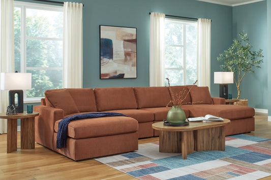 Modmax 4-Piece Modular Next-Gen Nuvella™ Performance Fabric Double Chaise Sectional