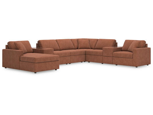 Modmax 8-Piece Modular Next-Gen Nuvella™ Performance Fabric Sectional with Chaise and Storage Consoles