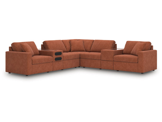 Modmax 7-Piece Next-Gen Nuvella™ Performance Fabric Modular Sectional with Audio and Storage Consoles