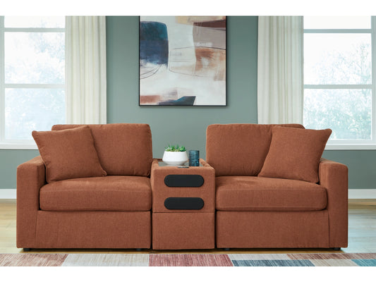 Modmax 3-Piece Modular Next-Gen Nuvella™ Performance Fabric Loveseat with Audio Console