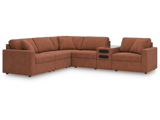 Modmax 6-Piece Modular Next-Gen Nuvella™ Performance Fabric Sectional with Audio Console