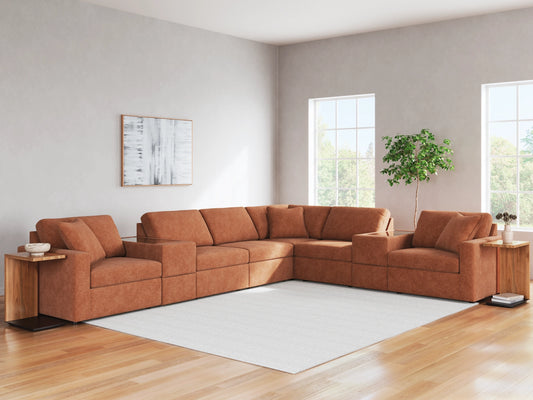 Modmax 8-Piece Modular Next-Gen Nuvella™ Performance Fabric Sectional with Storage Consoles