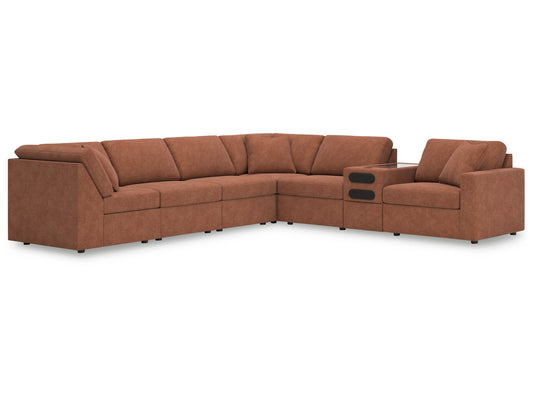 Modmax 7-Piece Modular Next-Gen Nuvella™ Performance Fabric Sectional with Audio Console