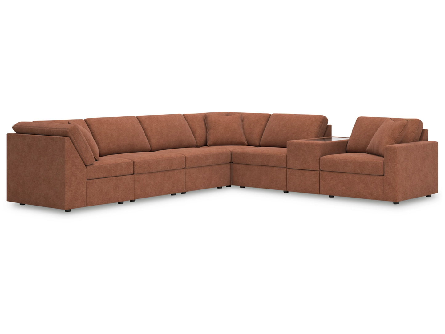 Modmax 7-Piece Modular Next-Gen Nuvella™ Performance Fabric Sectional with Storage Console