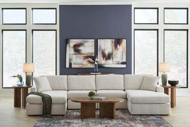 Modmax 4-Piece Modular Next-Gen Nuvella™ Performance Fabric Double Chaise Sectional