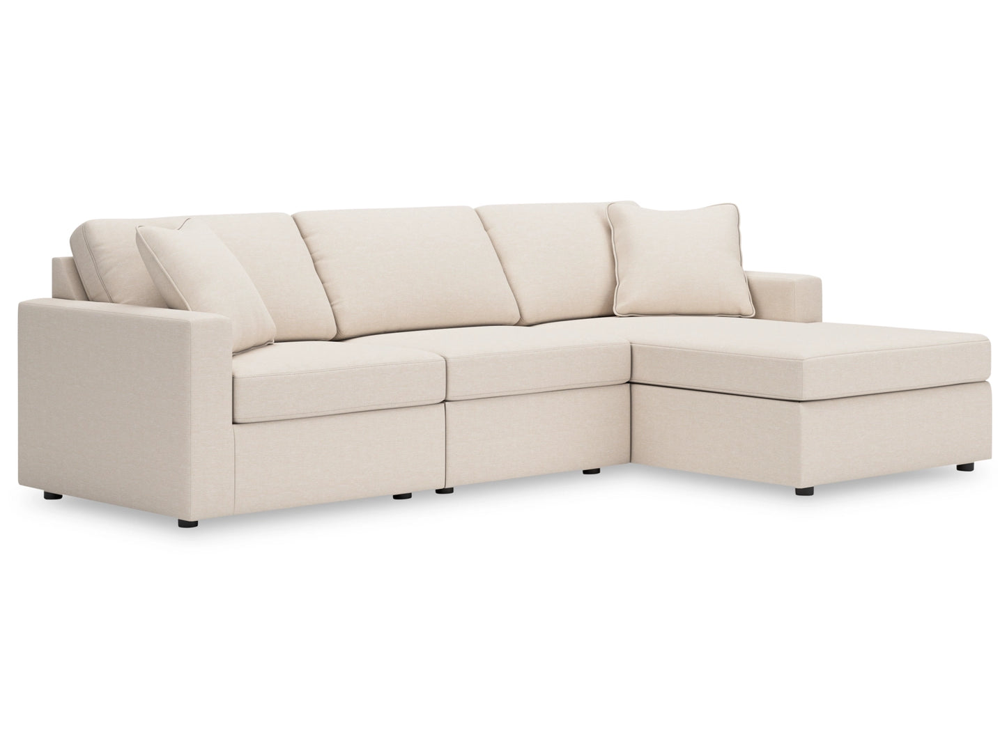 Modmax 3-Piece Next-Gen Nuvella™ Performance Fabric Modular Sofa Chaise