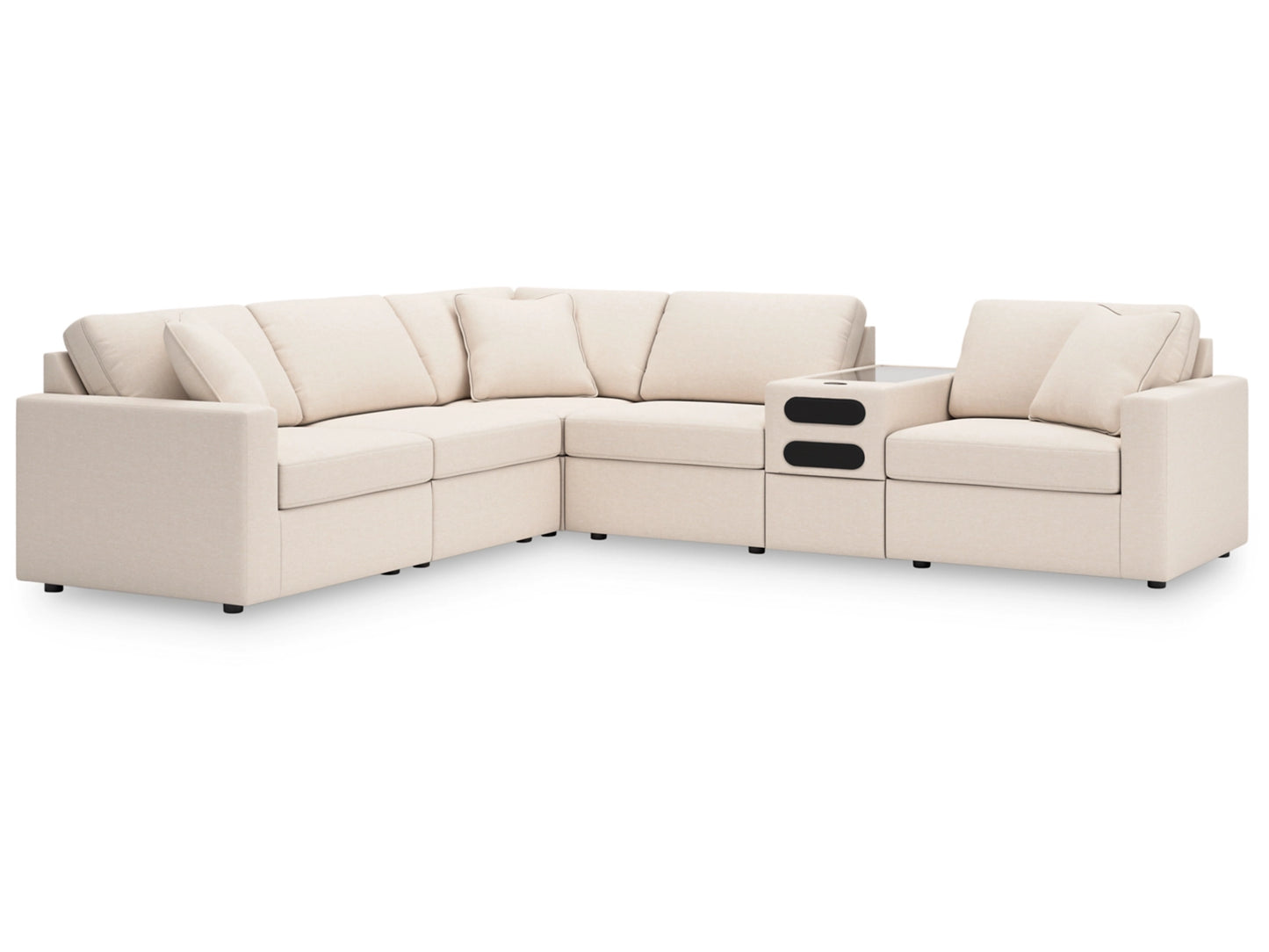 Modmax 6-Piece Modular Next-Gen Nuvella™ Performance Fabric Sectional with Audio Console