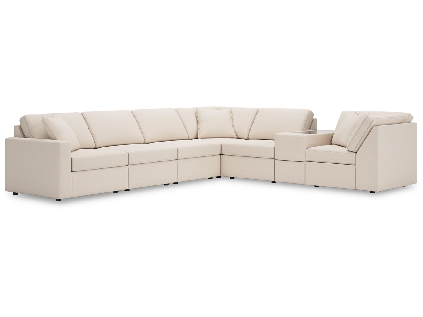 Modmax 7-Piece Modular Next-Gen Nuvella™ Performance Fabric Sectional with Storage Console