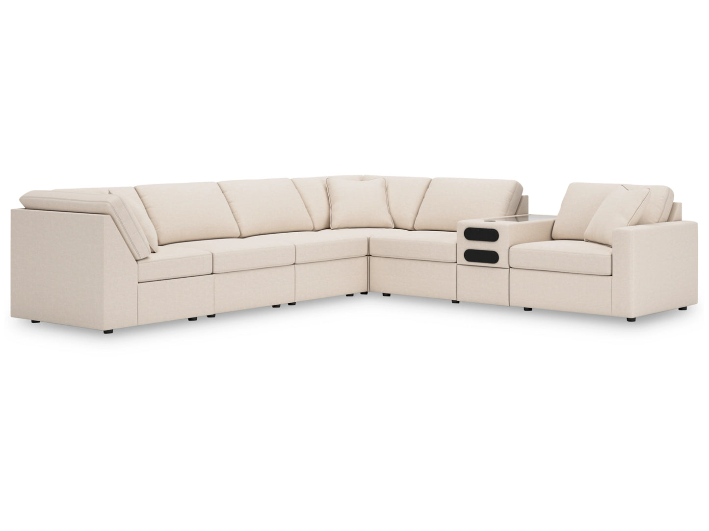 Modmax 7-Piece Modular Next-Gen Nuvella™ Performance Fabric Sectional with Audio Console