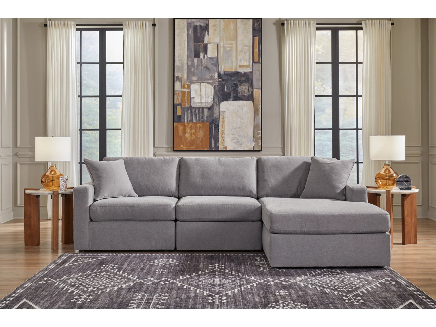 Modmax 3-Piece Next-Gen Nuvella™ Performance Fabric Modular Sofa Chaise