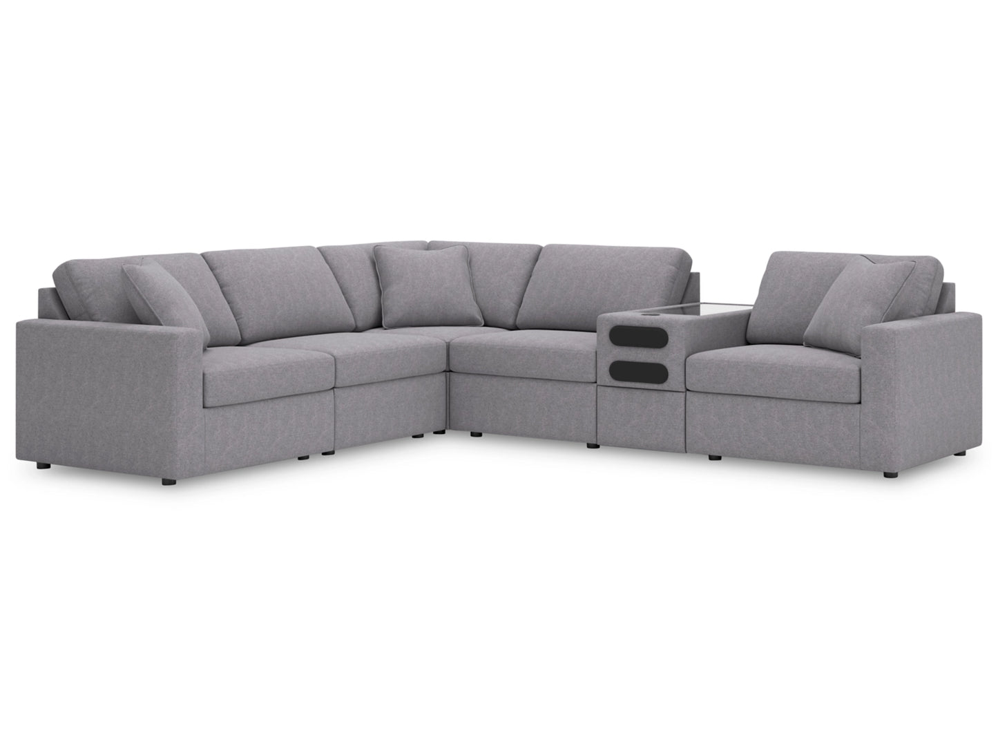 Modmax 6-Piece Modular Next-Gen Nuvella™ Performance Fabric Sectional with Audio Console