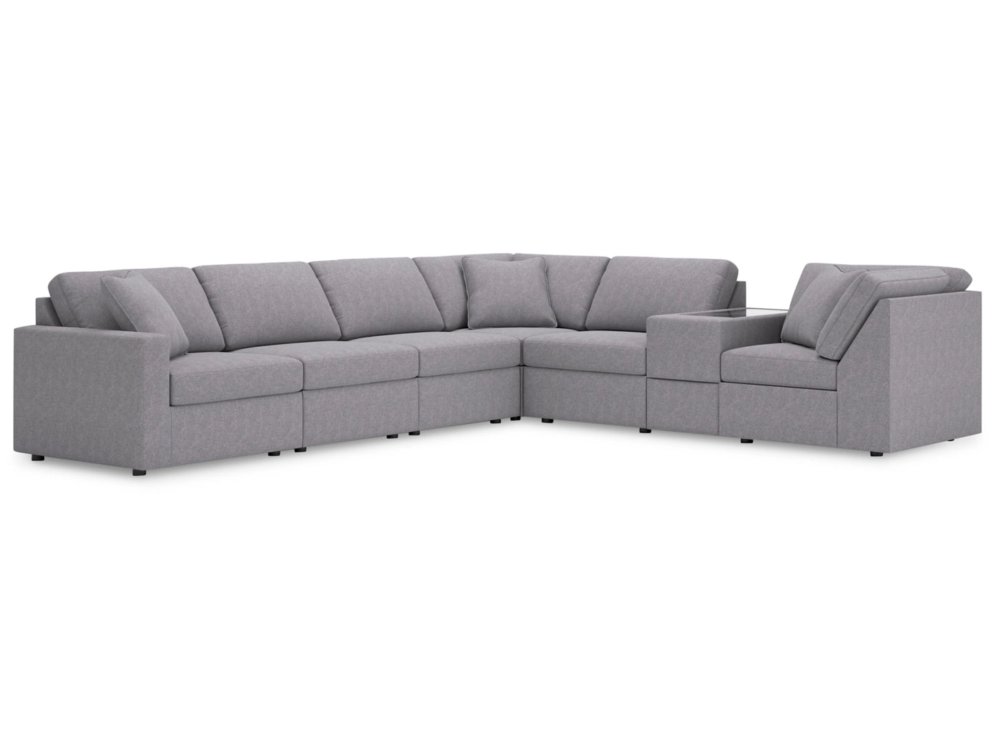 Modmax 7-Piece Modular Next-Gen Nuvella™ Performance Fabric Sectional with Storage Console